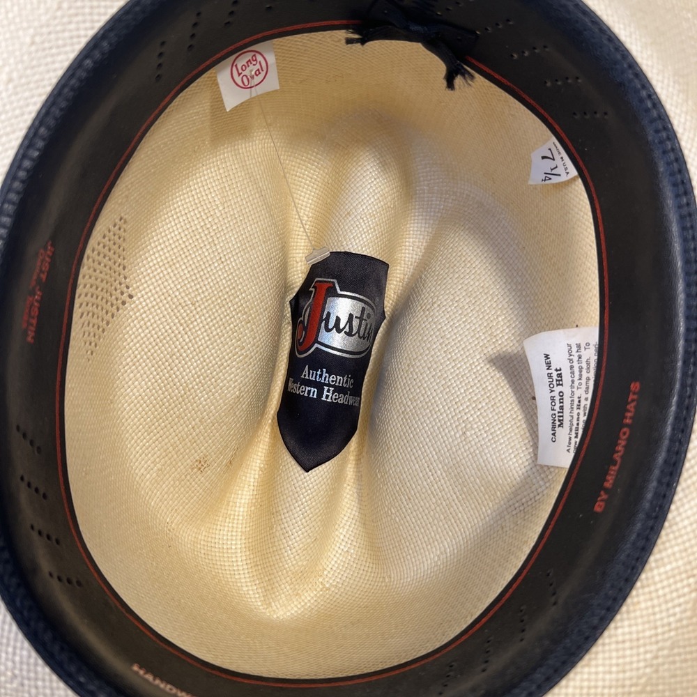 Men's Justin 6X Straw Western Cowboy Hat by Milano Hat Company 7 1/4 - Picture 11 of 16